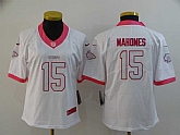 Women Nike Chiefs 15 Patrick Mahomes White Pink Vapor Untouchable Limited Jersey,baseball caps,new era cap wholesale,wholesale hats